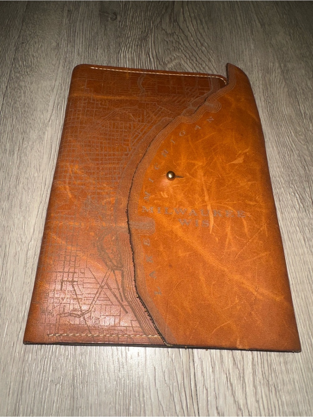 Tactile Craftworks Leather Milwaukee Map Journal Lined Moleskin Notebook